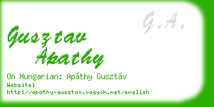 gusztav apathy business card